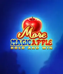 Enter the magical realm of More Magic Apple Hold and Win Slot by 3 Oaks Gaming, showcasing a shimmering red apple on a vivid blue background. This graphic captures the game's theme of enchantment and wonder. Ideal for fans of fantasy, the vibrant visuals and enticing design draw players into the game's magical world. 