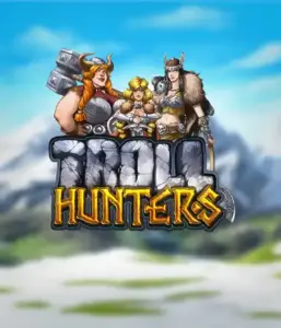 Enter the realm of "Troll Hunters," where bold Viking warriors are poised to confront their foes. The logo displays a male and female Viking, equipped with weapons, with a chilly landscape. They radiate bravery and might, reflecting the core of the game's adventurous theme.